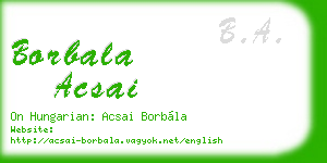 borbala acsai business card